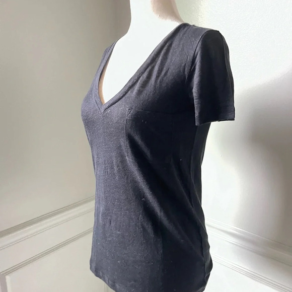 J.Crew 100% linen v neck short sleeve tee size XXS NWT - Picture 7 of 10